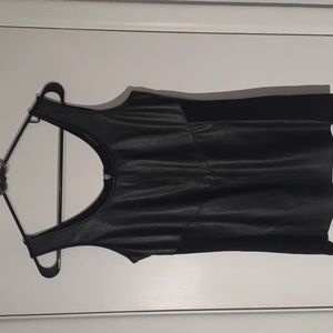 Black vegan leather tank top